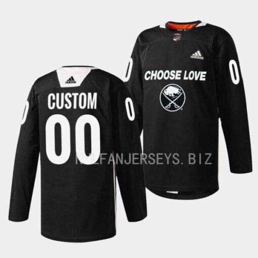 Buffalo Sabres Custom 2023 Choose Love Night Black Jersey