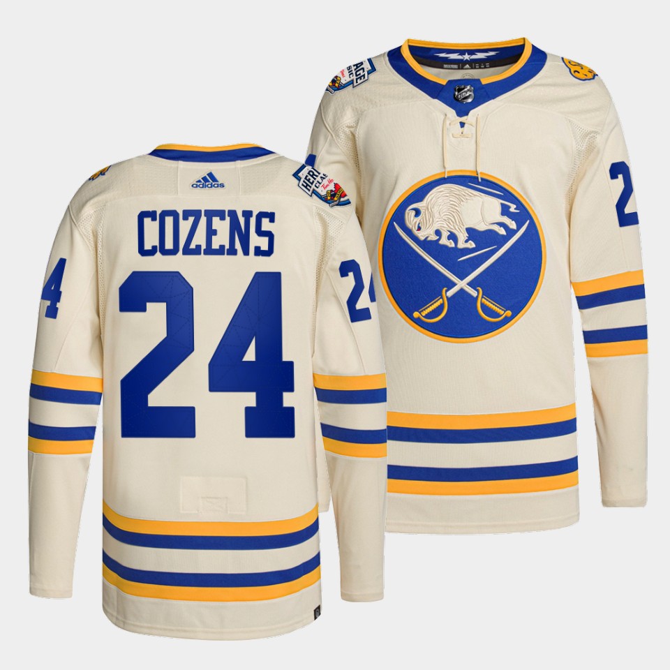 Buffalo Sabres Dylan Cozens 2022 Heritage Classic White Jersey Buffalo Sabres Dylan Cozens 2022 Heritage Classic White Jersey