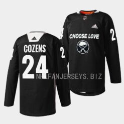 Buffalo Sabres Dylan Cozens 2023 Choose Love Night Black Jersey