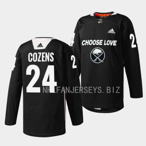Buffalo Sabres Dylan Cozens 2023 Choose Love Night Black Jersey