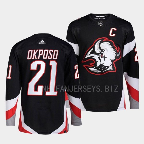 Buffalo Sabres Kyle Okposo 2022-23 Goathead Alternate Black Jersey Buffalo Sabres Kyle Okposo 2022-23 Goathead Alternate Black Jersey