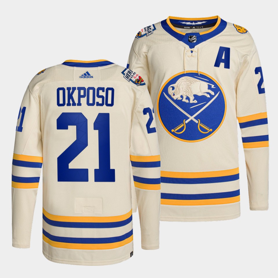 Buffalo Sabres Kyle Okposo 2022 Heritage Classic White Jersey Buffalo Sabres Kyle Okposo 2022 Heritage Classic White Jersey