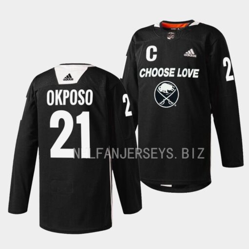 Buffalo Sabres Kyle Okposo 2023 Choose Love Night Black Jersey