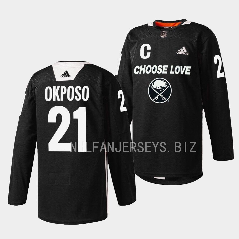 Buffalo Sabres Kyle Okposo 2023 Choose Love Night Black Jersey Buffalo Sabres Kyle Okposo 2023 Choose Love Night Black Jersey