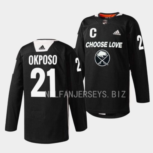 Buffalo Sabres Kyle Okposo 2023 Choose Love Night Black Jersey