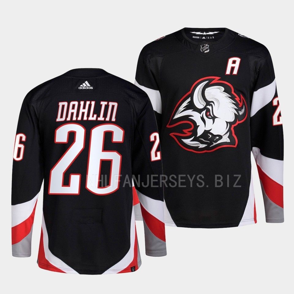 Buffalo Sabres Rasmus Dahlin 2022-23 Goathead Alternate Black Jersey Buffalo Sabres Rasmus Dahlin 2022-23 Goathead Alternate Black Jersey