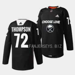 Buffalo Sabres Tage Thompson 2023 Choose Love Night Black Warm-up Jersey