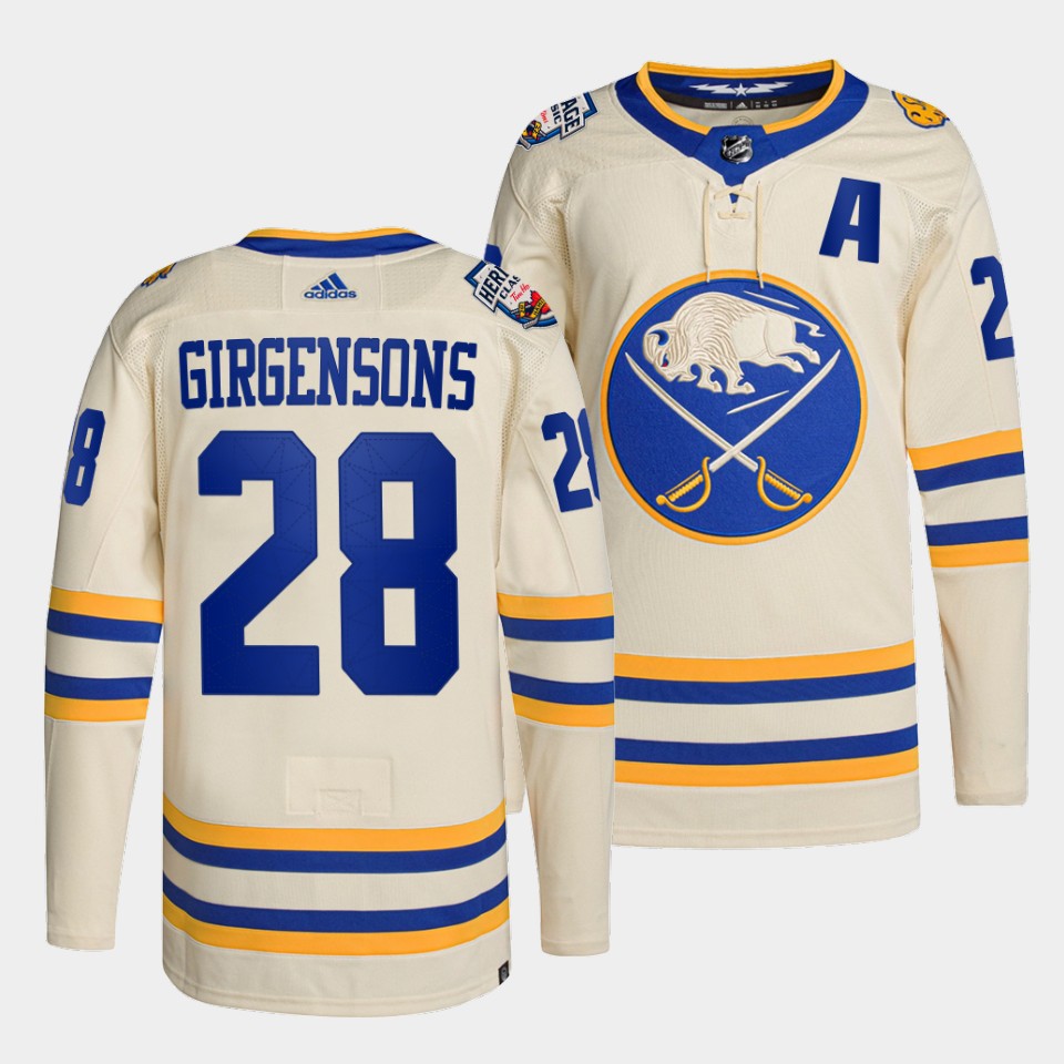 Buffalo Sabres Zemgus Girgensons 2022 Heritage Classic White Jersey Buffalo Sabres Zemgus Girgensons 2022 Heritage Classic White Jersey