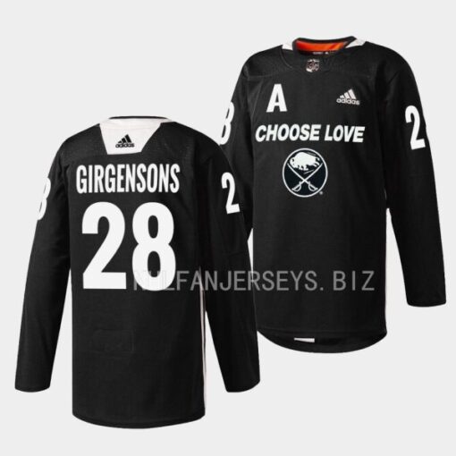 Buffalo Sabres Zemgus Girgensons 2023 Choose Love Night Black Jersey