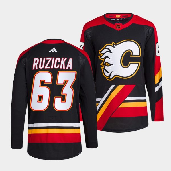 Calgary Flames Adam Ruzicka Reverse Black Jersey Calgary Flames Adam Ruzicka Reverse Black Jersey