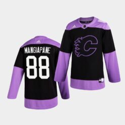 Calgary Flames Andrew Mangiapane HockeyFightsCancer Purple Jersey