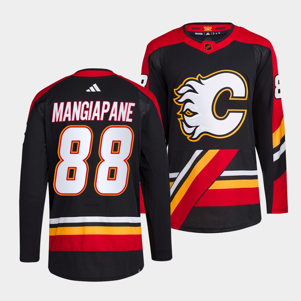 Calgary Flames Andrew Mangiapane Reverse Black Jersey Calgary Flames Andrew Mangiapane Reverse Black Jersey
