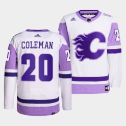 Calgary Flames Blake Coleman HockeyFightsCancer White Jersey