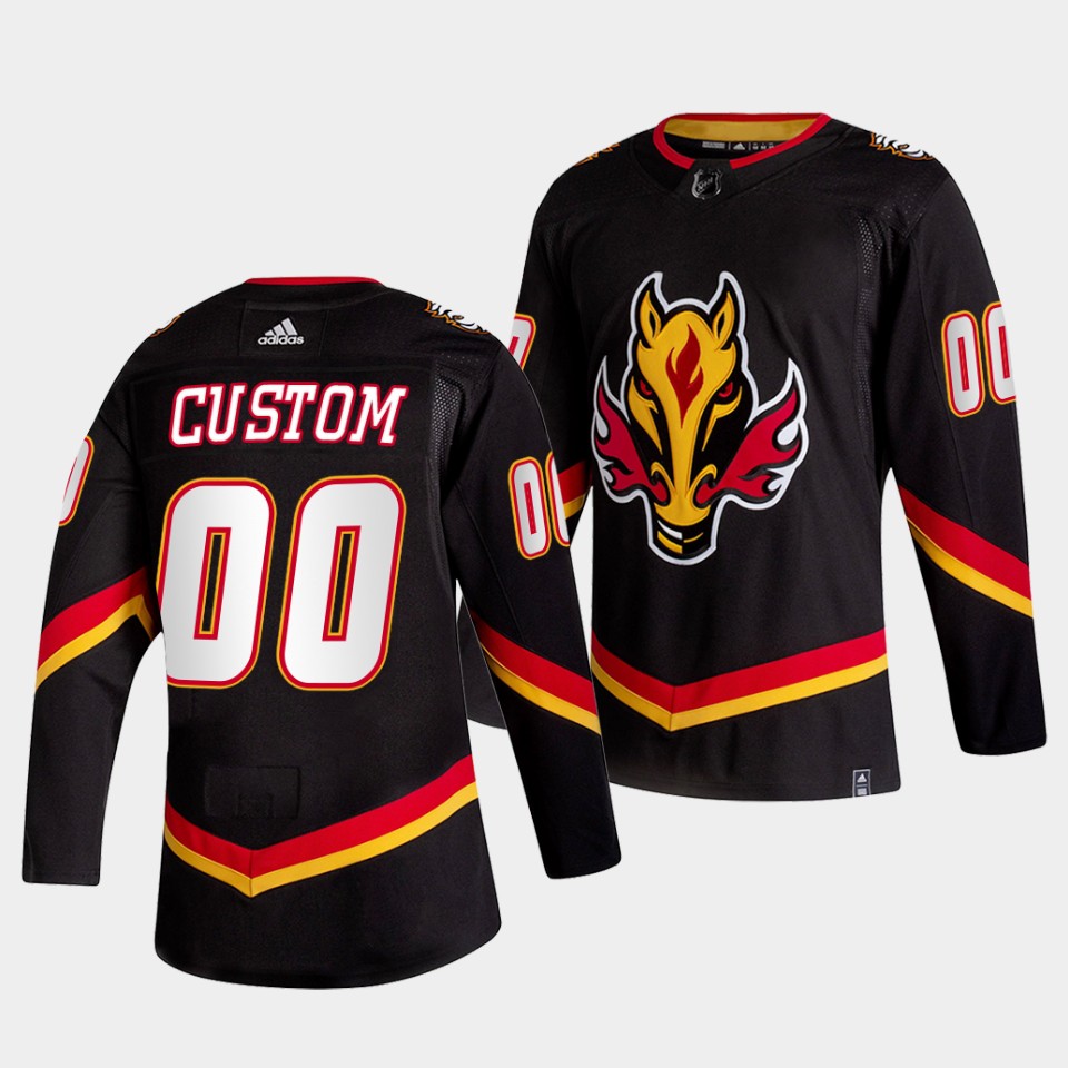 Calgary Flames Custom 2022-23 Alternate Black Jersey Calgary Flames Custom 2022-23 Alternate Black Jersey