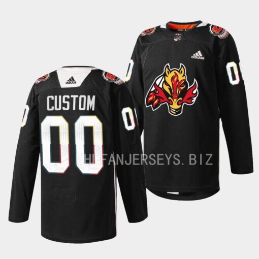 Calgary Flames Custom 2023 Indigenous Celebration Night Black Jersey