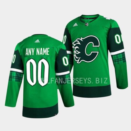 Calgary Flames Custom 2023 St. Patricks Day Green Jersey