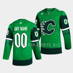 Calgary Flames Custom 2023 St. Patricks Day Green Jersey