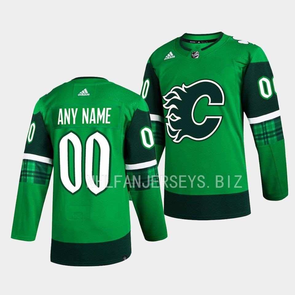 Calgary Flames Custom 2023 St. Patricks Day Green Jersey Calgary Flames Custom 2023 St. Patricks Day Green Jersey
