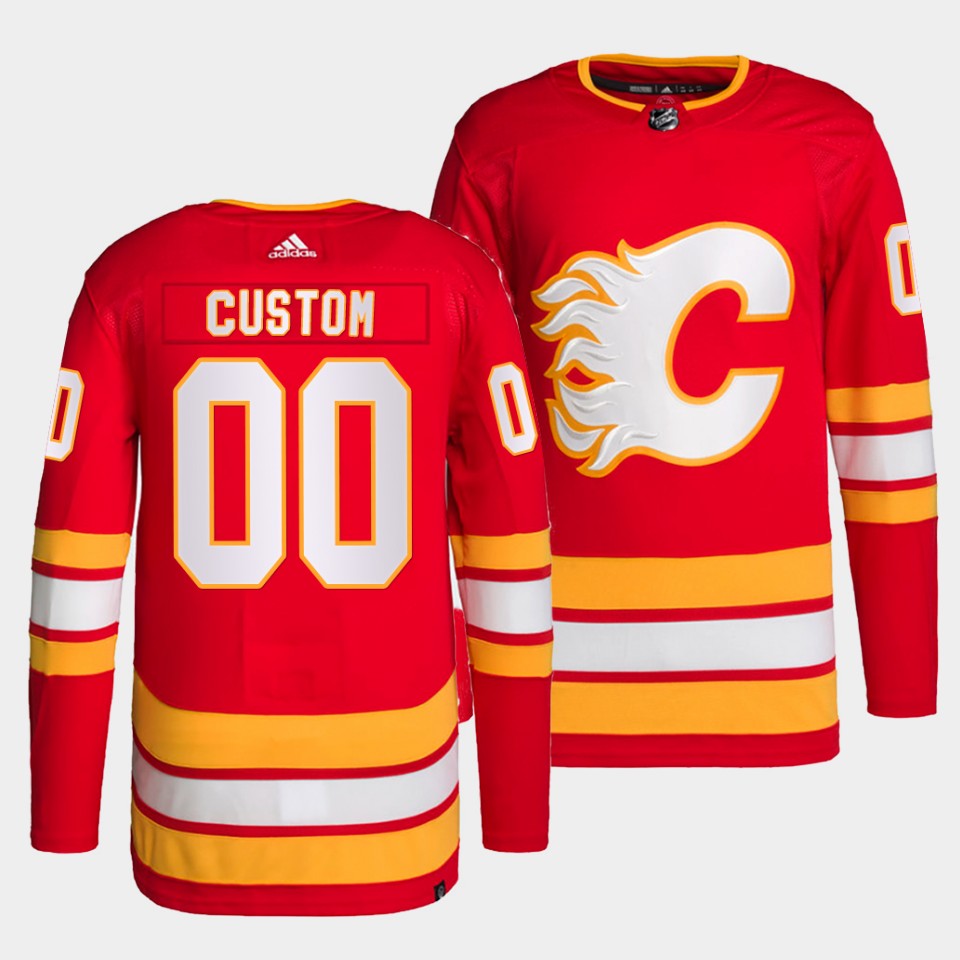Calgary Flames Custom Home Red Jersey Calgary Flames Custom Home Red Jersey