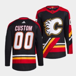 Calgary Flames Custom Reverse Black Jersey