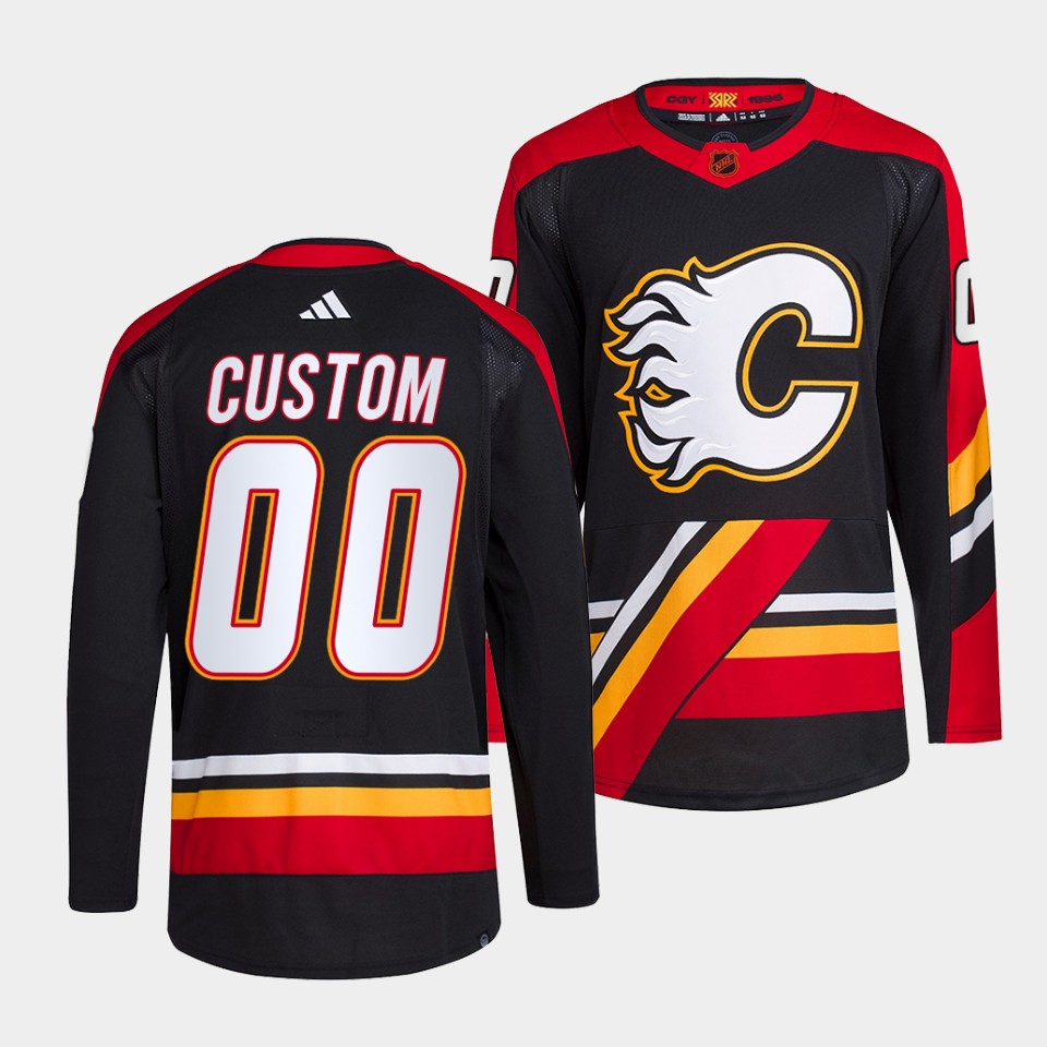 Calgary Flames Custom Reverse Black Jersey Calgary Flames Custom Reverse Black Jersey
