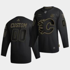 Calgary Flames Custom Salute To Service Black Jersey