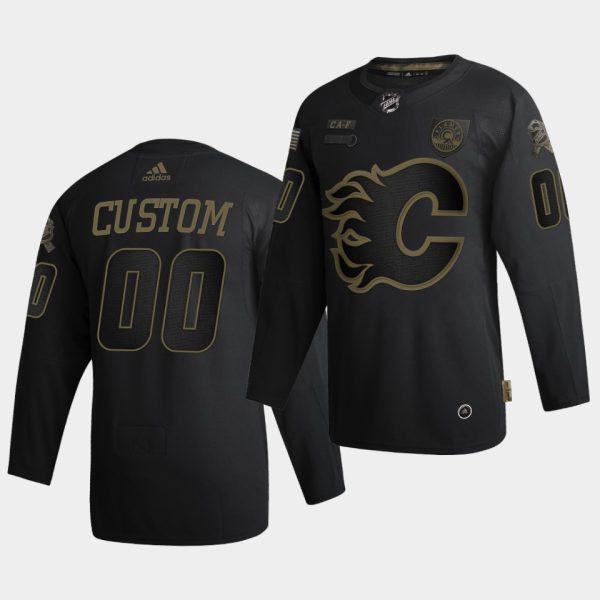 Calgary Flames Custom Salute To Service Black Jersey Calgary Flames Custom Salute To Service Black Jersey
