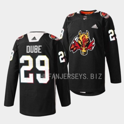 Calgary Flames Dillon Dube 2023 Indigenous Celebration Night Black Jersey