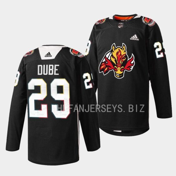 Calgary Flames Dillon Dube 2023 Indigenous Celebration Night Black Jersey Calgary Flames Dillon Dube 2023 Indigenous Celebration Night Black Jersey