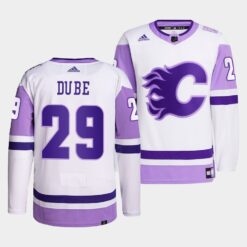 Calgary Flames Dillon Dube HockeyFightsCancer White Jersey