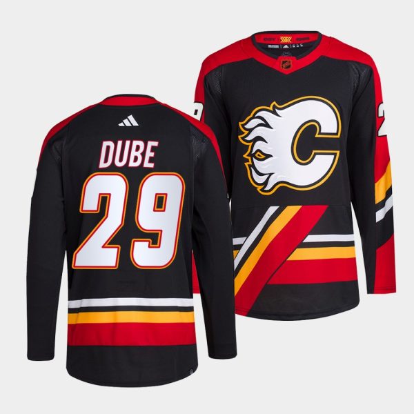 Calgary Flames Dillon Dube Reverse Black Jersey Calgary Flames Dillon Dube Reverse Black Jersey