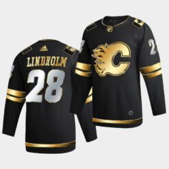 Calgary Flames Elias Lindholm Golden Edition Limited Black Jersey