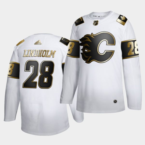Calgary Flames Elias Lindholm Golden Edition White Limited Jersey Calgary Flames Elias Lindholm Golden Edition White Limited Jersey