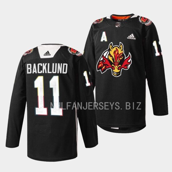 Calgary Flames Mikael Backlund 2023 Indigenous Celebration Night Black Jersey Calgary Flames Mikael Backlund 2023 Indigenous Celebration Night Black Jersey