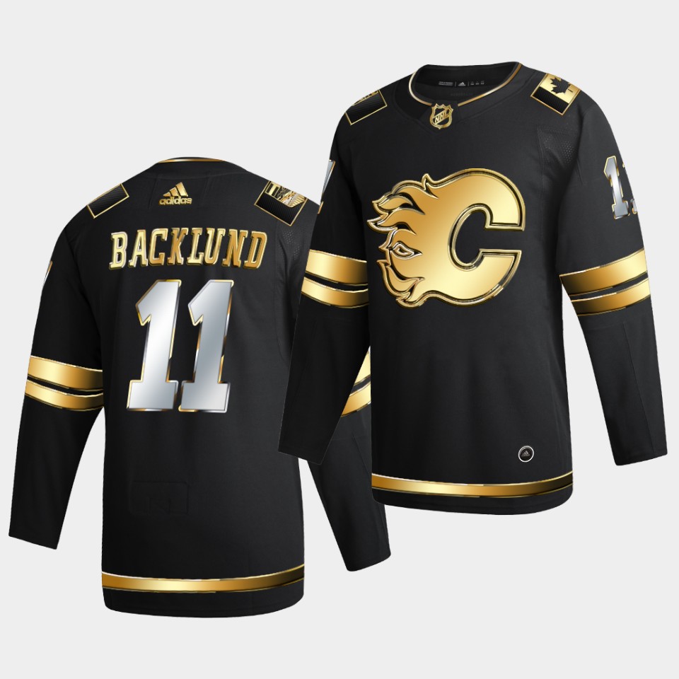 Calgary Flames Mikael Backlund Golden Edition Limited Black Jersey Calgary Flames Mikael Backlund Golden Edition Limited Black Jersey