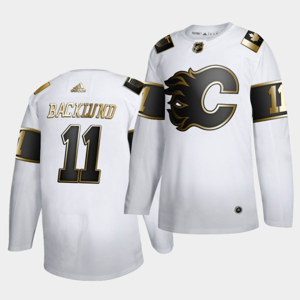 Calgary Flames Mikael Backlund Golden Edition White Limited Jersey Calgary Flames Mikael Backlund Golden Edition White Limited Jersey