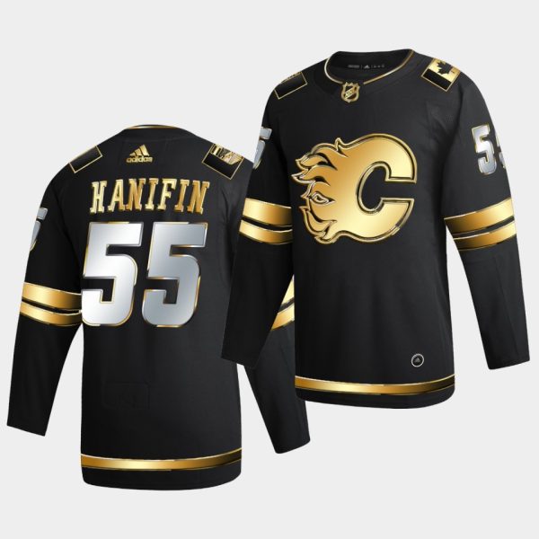 Calgary Flames Noah Hanifin Golden Edition Limited Black Jersey Calgary Flames Noah Hanifin Golden Edition Limited Black Jersey