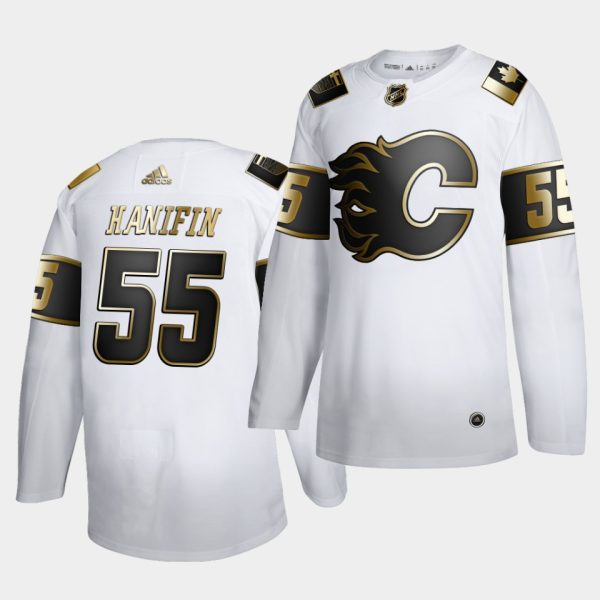 Calgary Flames Noah Hanifin Golden Edition White Limited Jersey Calgary Flames Noah Hanifin Golden Edition White Limited Jersey