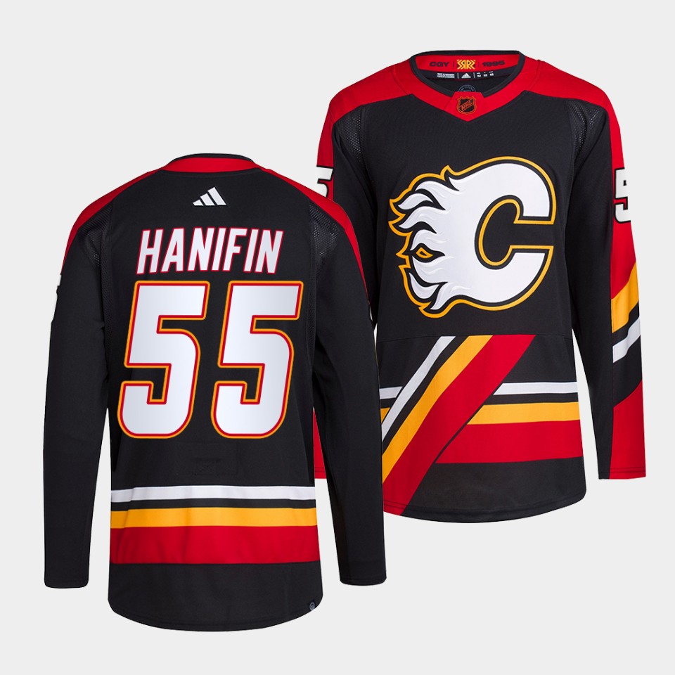 Calgary Flames Noah Hanifin Reverse Black Jersey Calgary Flames Noah Hanifin Reverse Black Jersey