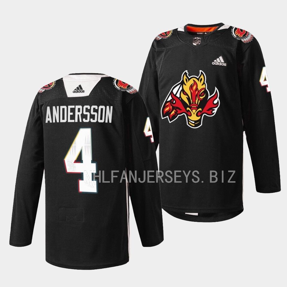 Calgary Flames Rasmus Andersson 2023 Indigenous Celebration Night Black Jersey Calgary Flames Rasmus Andersson 2023 Indigenous Celebration Night Black Jersey