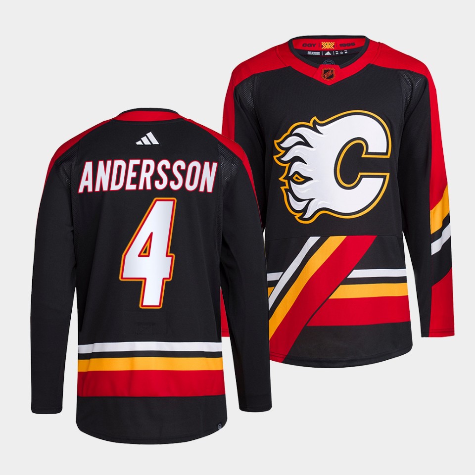 Calgary Flames Rasmus Andersson Reverse Black Jersey Calgary Flames Rasmus Andersson Reverse Black Jersey