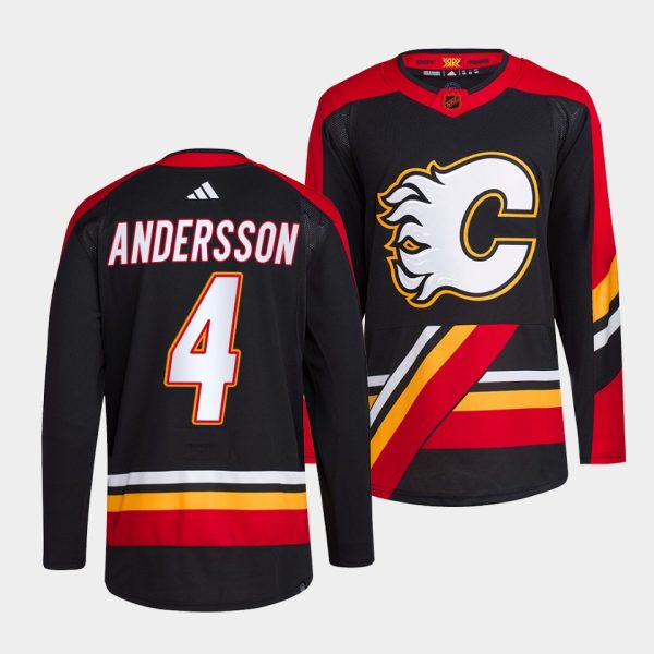 Calgary Flames Rasmus Andersson Reverse Black Jersey Calgary Flames Rasmus Andersson Reverse Black Jersey