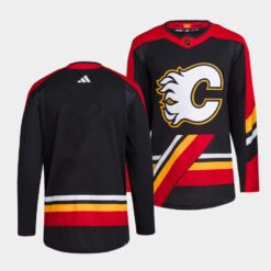 Calgary Flames Team 2022 Reverse Retro Black Jersey