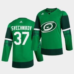 Carolina Hurricanes Andrei Svechnikov 2020 St. Patrick’s Day Player Green Jersey