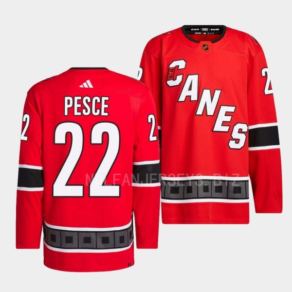 Carolina Hurricanes Brett Pesce Reverse Red Jersey Carolina Hurricanes Brett Pesce Reverse Red Jersey