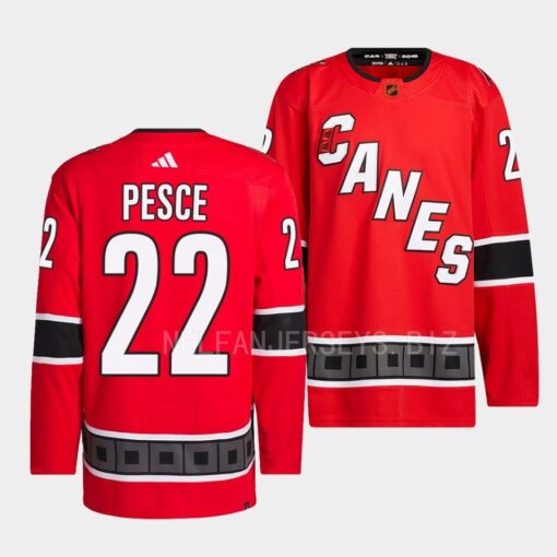 Carolina Hurricanes Brett Pesce Reverse Red Jersey