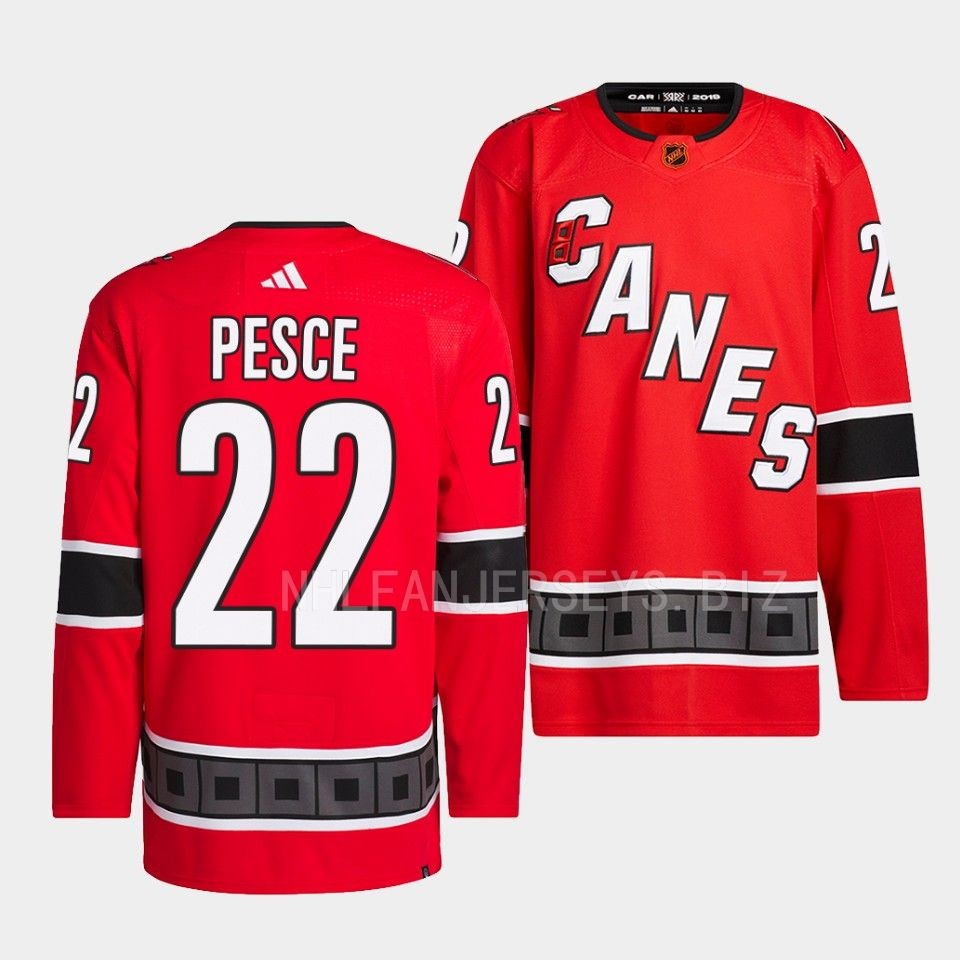 Carolina Hurricanes Brett Pesce Reverse Red Jersey Carolina Hurricanes Brett Pesce Reverse Red Jersey