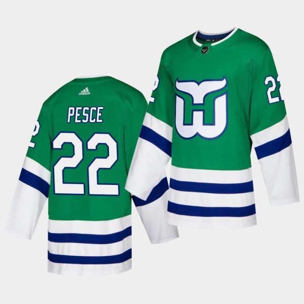 Carolina Hurricanes Brett Pesce Whalers Night Adidas Green Jersey Carolina Hurricanes Brett Pesce Whalers Night Adidas Green Jersey