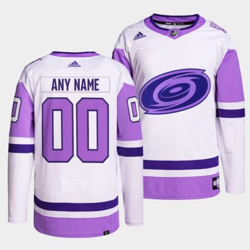 Carolina Hurricanes Custom HockeyFightsCancer White Purple Jersey
