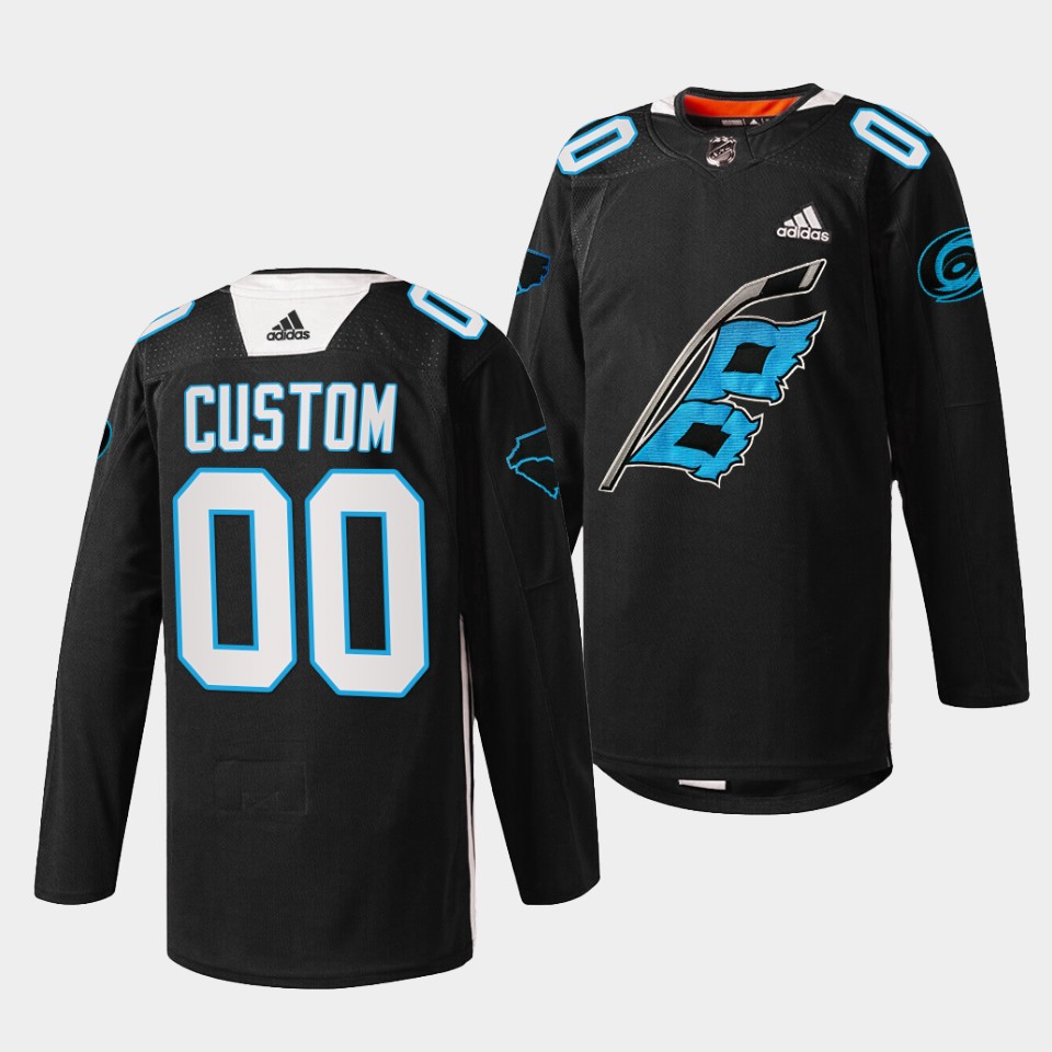 Carolina Hurricanes Custom Panthers Night Black Jersey Carolina Hurricanes Custom Panthers Night Black Jersey